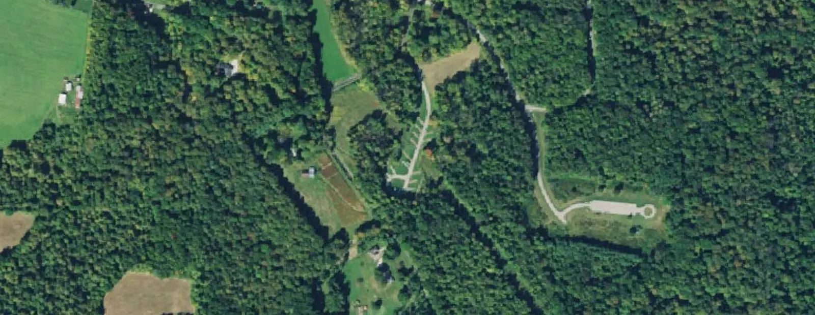 Satellite view of Malabar Farm State Park Equestrian Camp, with its 15 sites marked