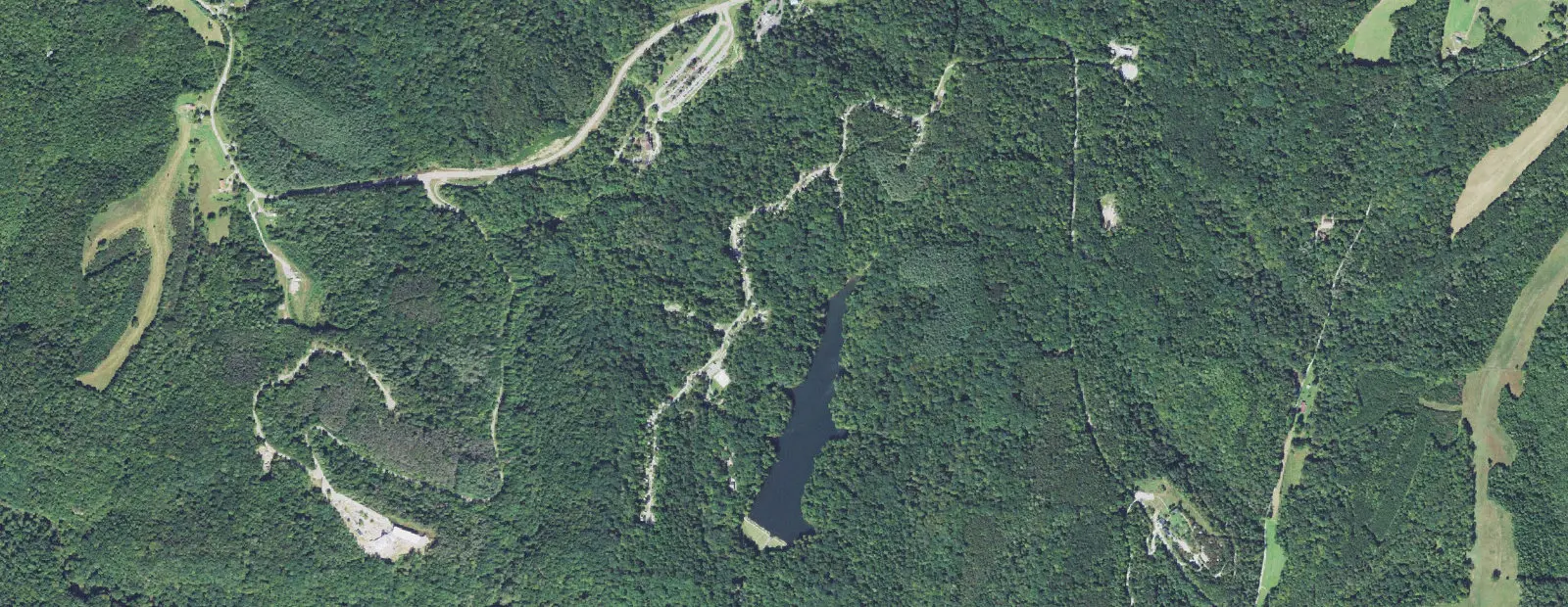 Satellite view of Hocking Hills State Park Campground, with its 170 sites marked