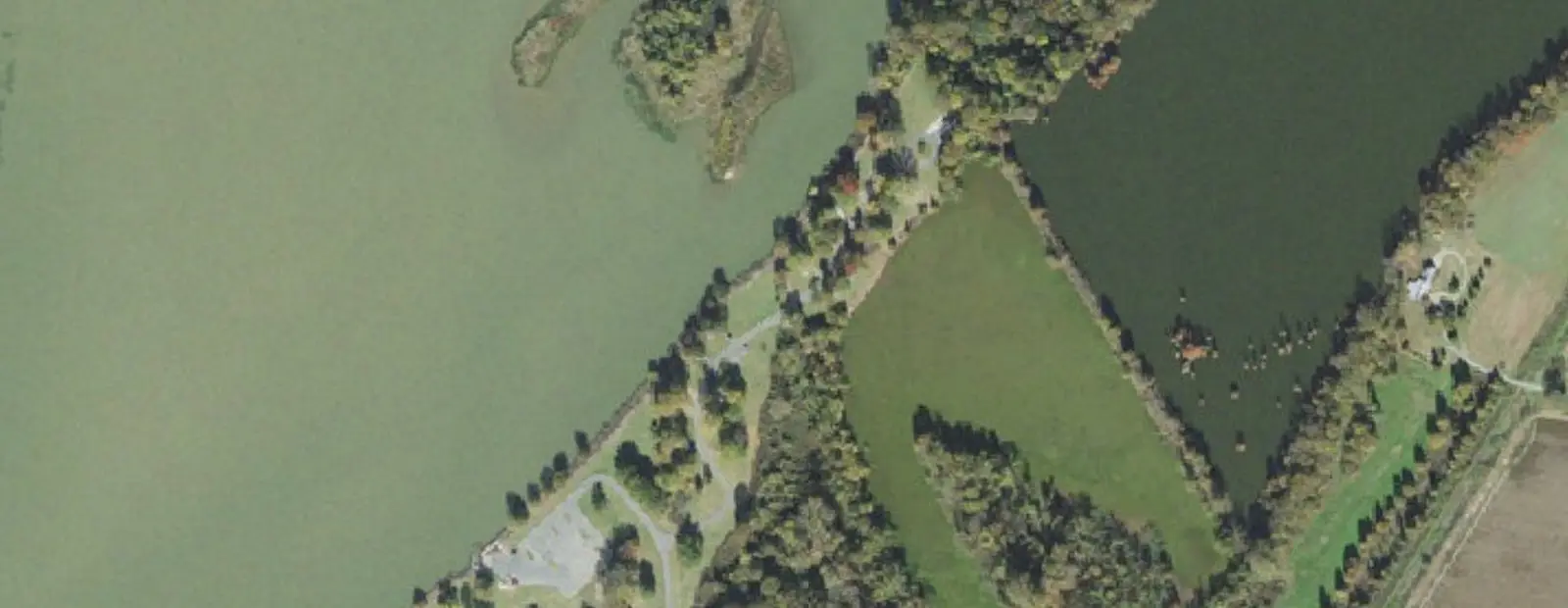 Satellite view of Willow Beach Campground, with its 21 sites marked