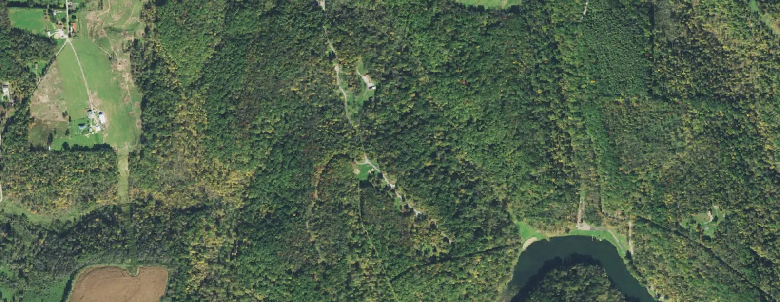 Satellite view of Jefferson Lake State Park Campground, with its 48 sites marked