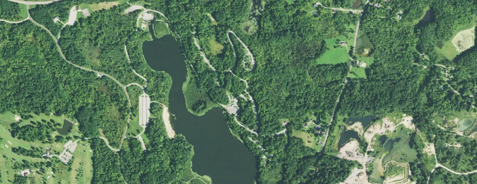 Satellite view of Punderson State Park Campground, with its 158 sites marked