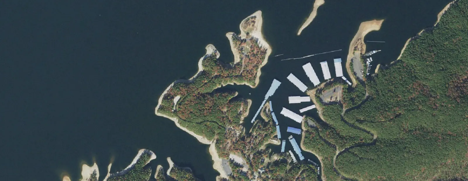 Satellite view of Brady Mountain Campground, with its 72 sites marked