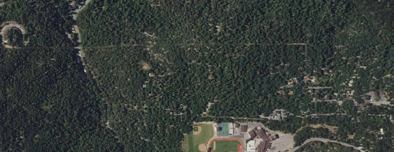 Satellite view of Dogwood Campground, with its 86 sites marked