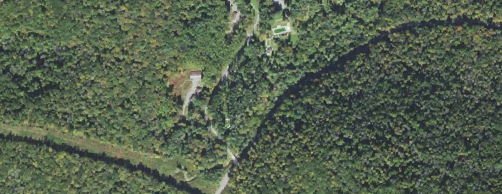 Satellite view of Hyner Run State Park Campground, with its 30 sites marked