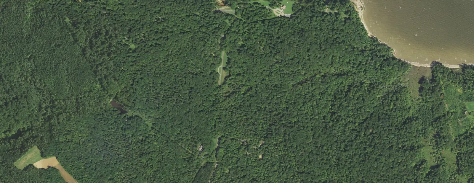 Satellite view of Westmoreland State Park Campground, with its 97 sites marked