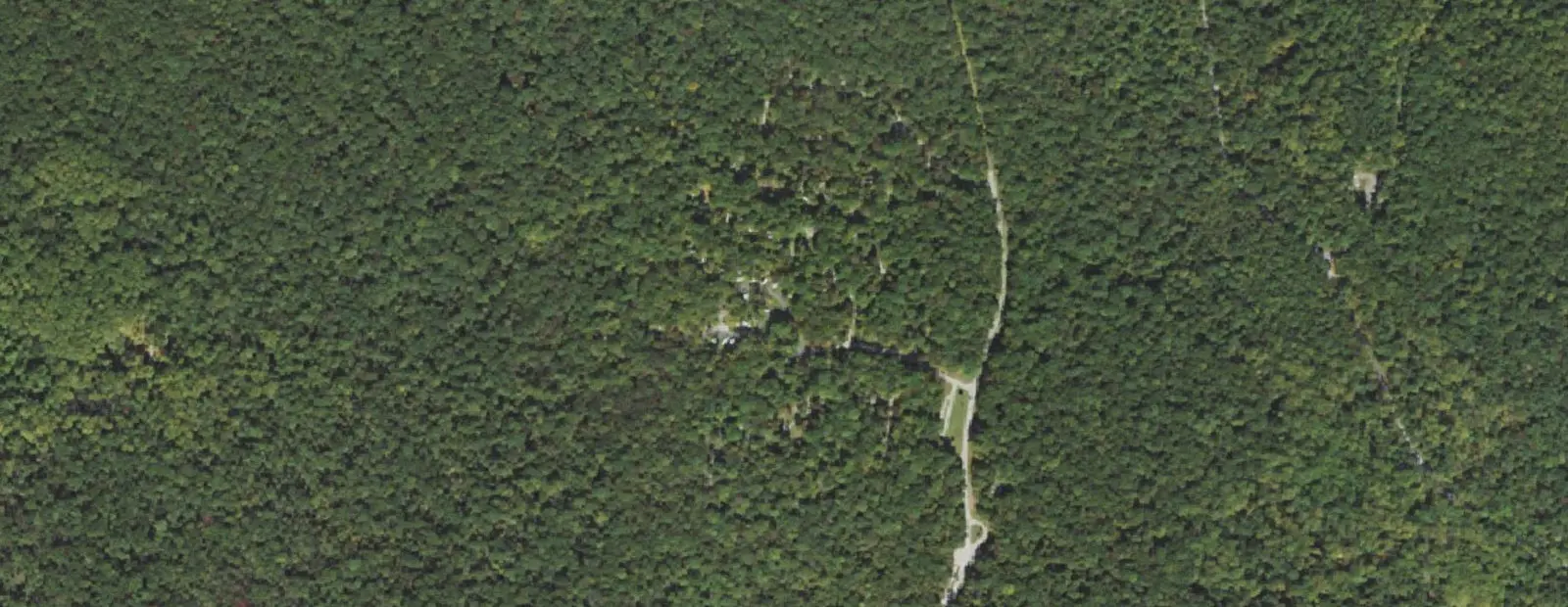 Satellite view of French Creek State Park Campground, with its 202 sites marked
