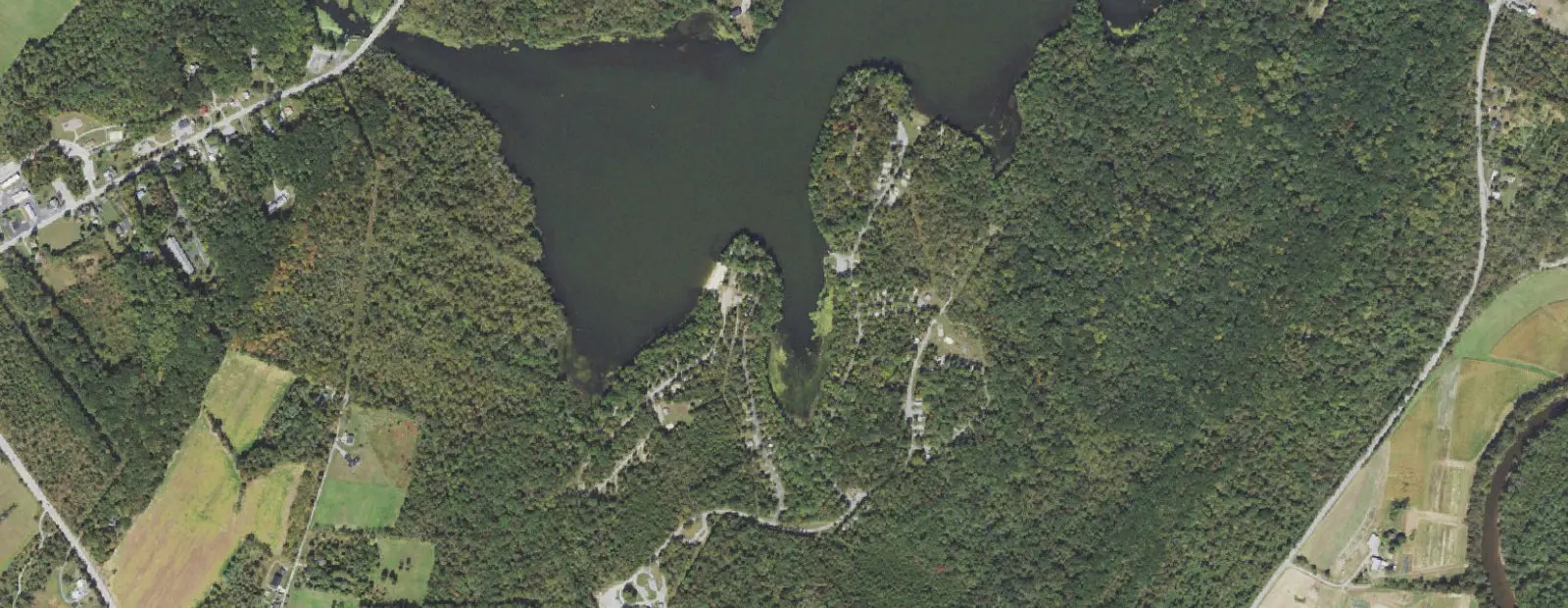Satellite view of Gifford Pinchot State Park Campground, with its 294 sites marked