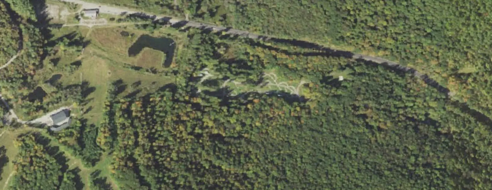 Satellite view of Kooser State Park Campground, with its 33 sites marked