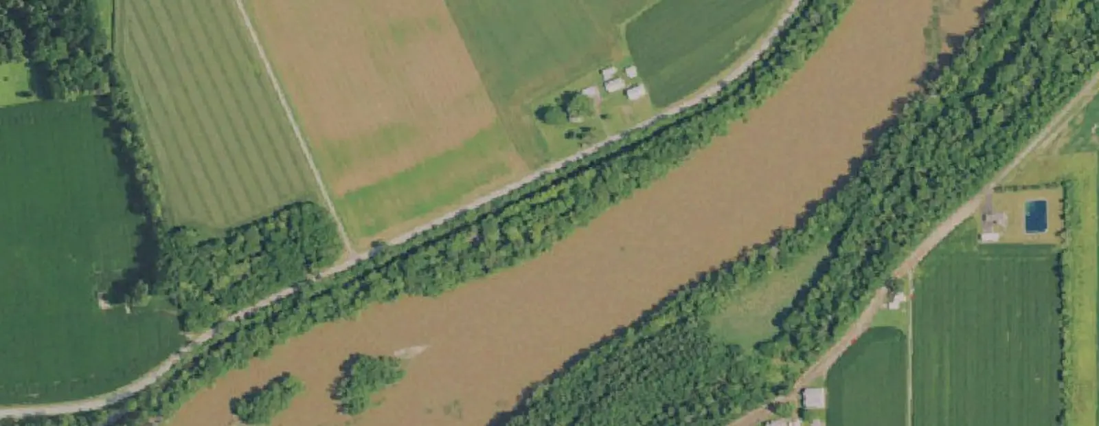 Satellite view of Independence Dam State Park Campground, with its 25 sites marked