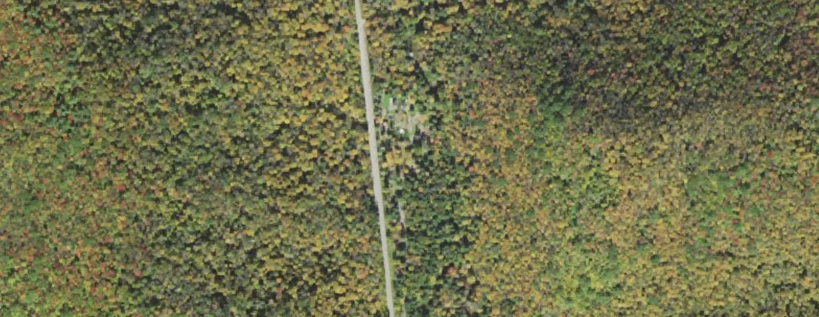 Satellite view of Sizerville State Park Campground, with its 23 sites marked
