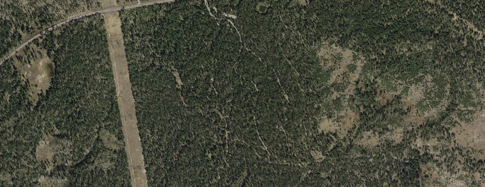 Satellite view of Canyon Point Campground, with its 102 sites marked