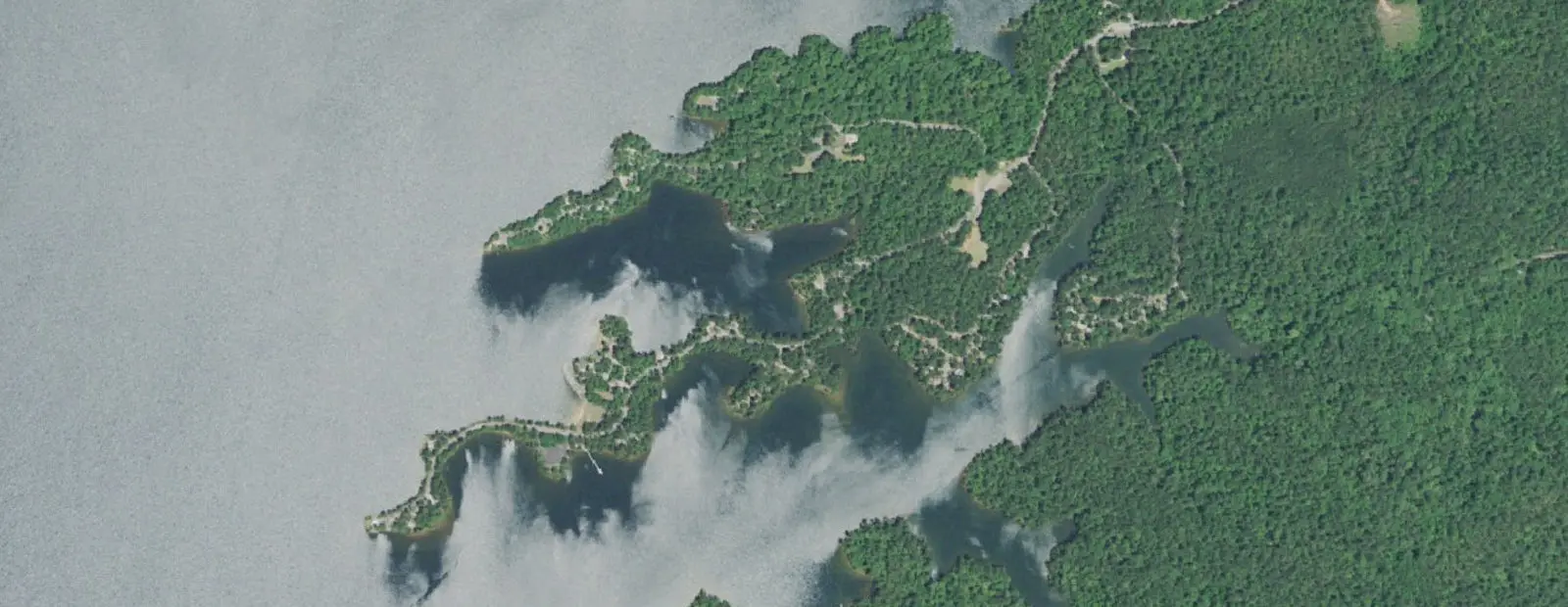 Satellite view of Modoc Campground, with its 67 sites marked