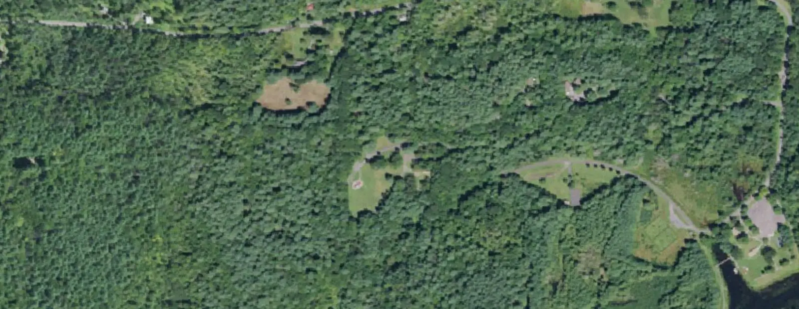 Satellite view of Kenneth L. Wilson Campground, with its 76 sites marked