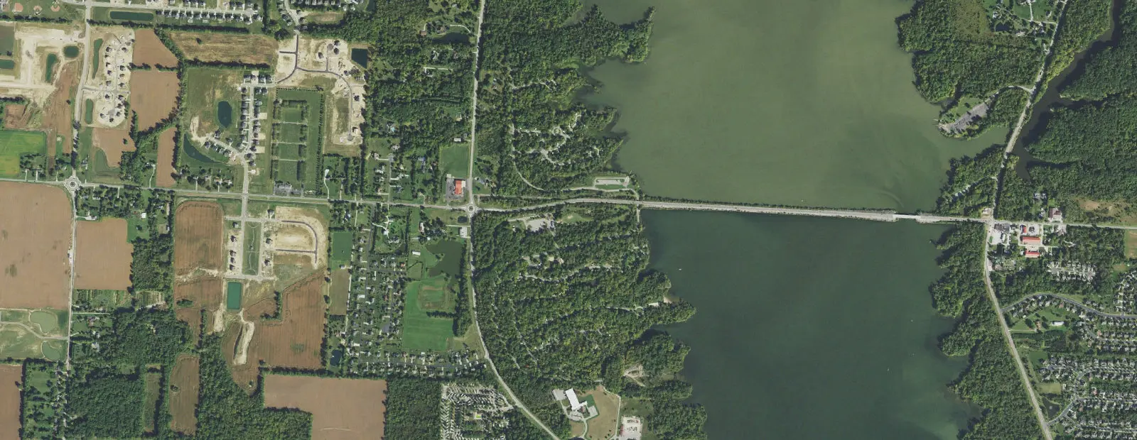 Satellite view of Alum Creek State Park Campground, with its 287 sites marked