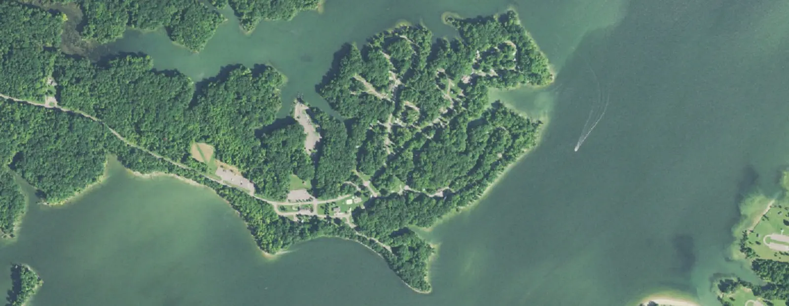 Satellite view of West Branch State Park Campground, with its 197 sites marked