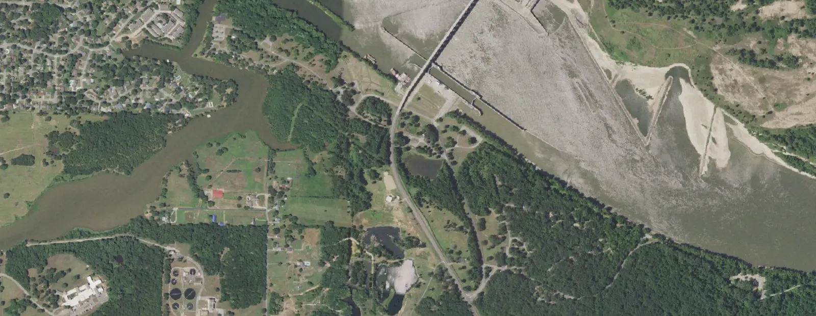 Satellite view of Springhill Campground, with its 44 sites marked