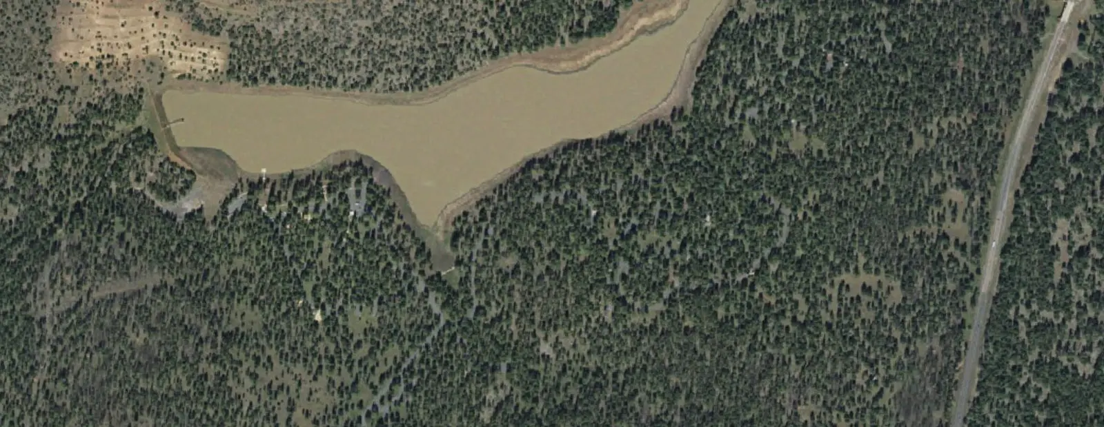 Satellite view of Kaibab Lake Sites and Group Areas, with its 75 sites marked
