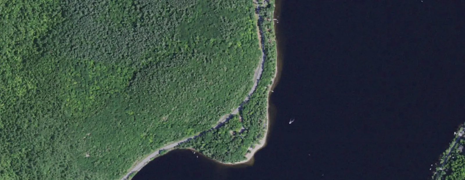 Satellite view of Eagle Point Campground, with its 72 sites marked