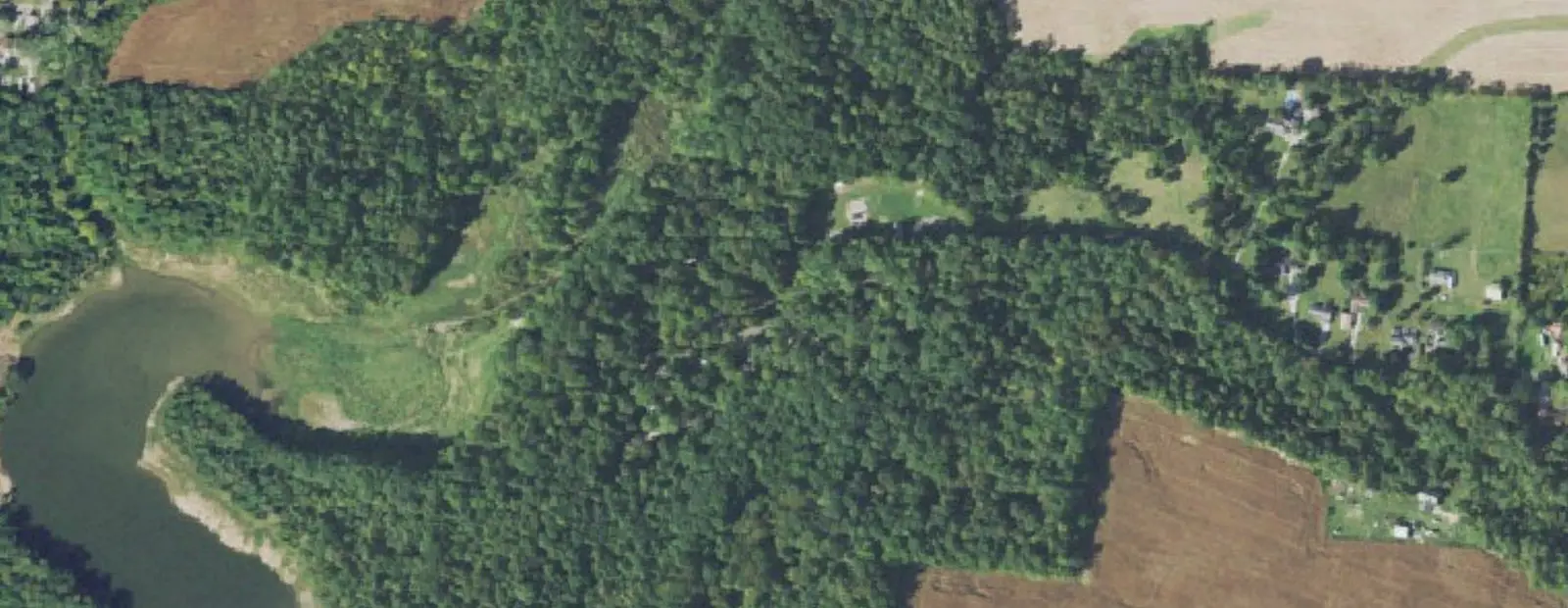 Satellite view of A.W. Marion State Park Campground, with its 60 sites marked