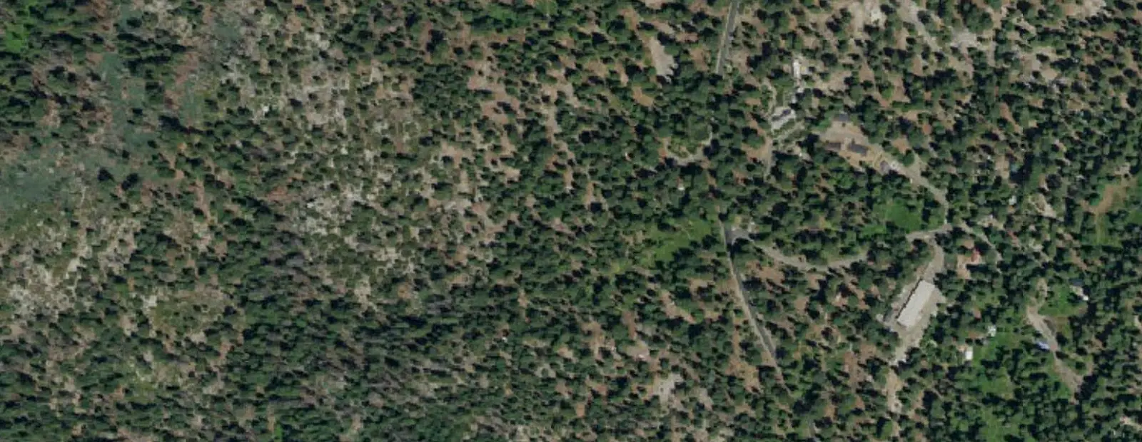 Satellite view of Sunset Campground, with its 149 sites marked